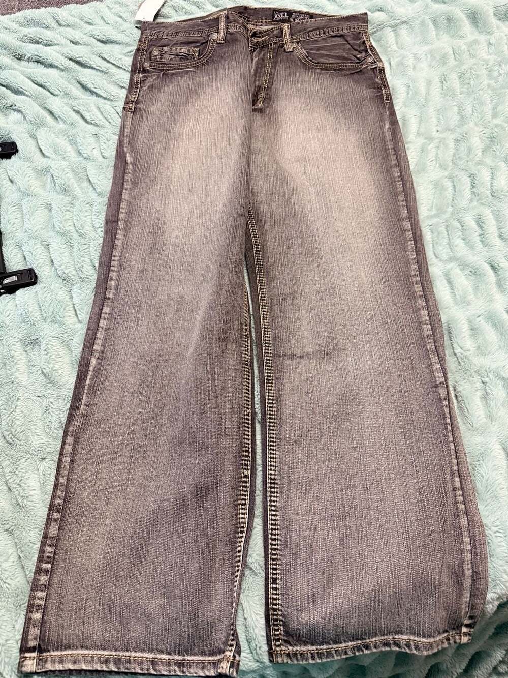 T.K. Axel Relaxed Straight Jeans W.34 X L.32 Gray Acid Wash